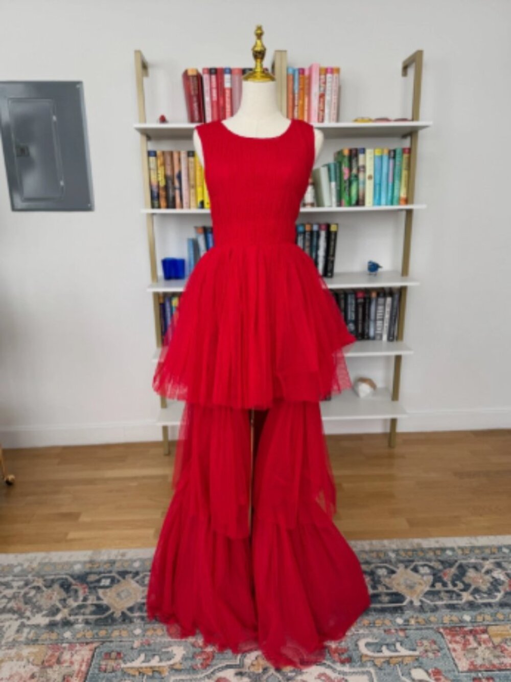 Lace & Beads Gown/Dress in UK size 6/US size 2, Red, BNWT, High-Low Hemline!!